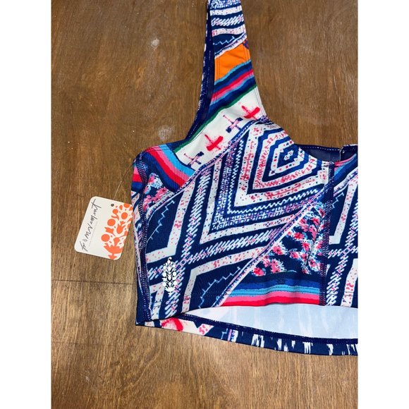 Free People Women's Sports Bra Top Size Large Training Gym NWT Blue - Picture 2 of 7